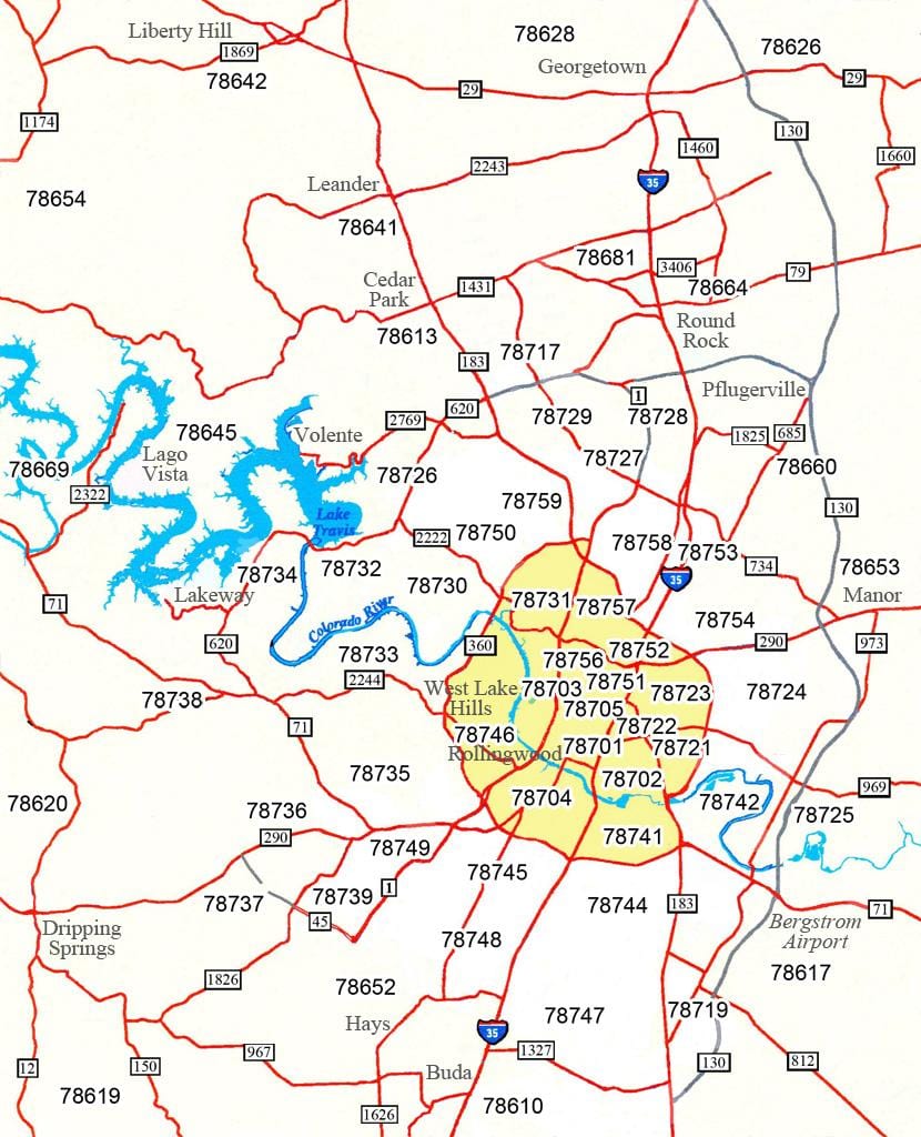 드 지도 Austin