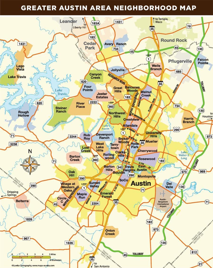 지도 Austin Tx 지역