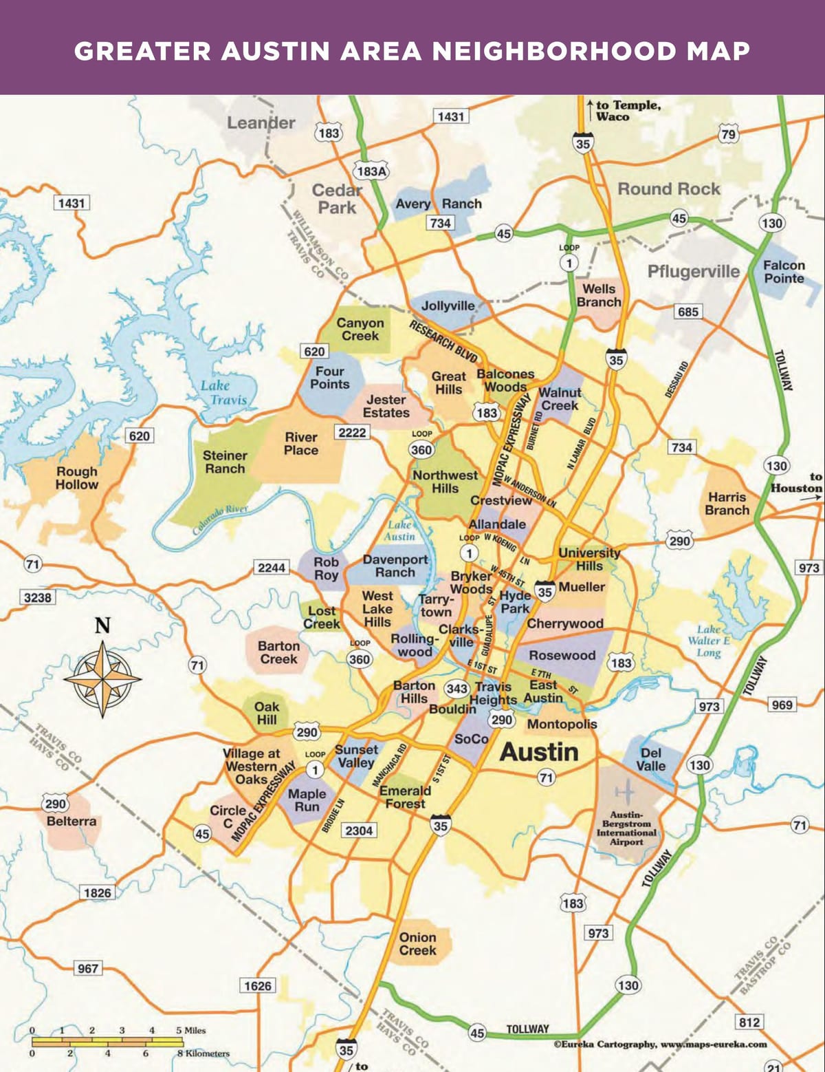 지도 Austin Tx 지역
