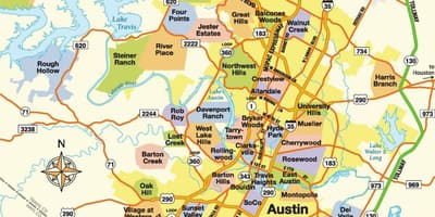 지도 Austin Tx 지역