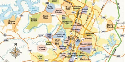 지도 Austin Tx 지역